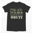Retro Back To School Women Old Camo Pre-K Teacher Unisex T-Shirt, trending gift