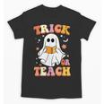 Retro Vintage Groovy Trick Or Teach Teacher Halloween For Men Women Kids Unisex T-Shirt, Groovy Teacher Gifts, trending gift Retro Vintage Groovy Trick Or Teach Teacher Halloween For Men Women Kids Unisex T-Shirt, Groovy Teacher Gifts, trending gift