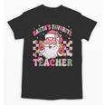 Santa's Favorite Teacher Groovy Christmas Teacher Boys Girls Unisex T-Shirt, Groovy Teacher Gifts, trending gift