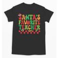 Santas Favorite Teacher Retro Groovy Christmas Xmas Women Unisex T-Shirt, Groovy Teacher Gifts, trending gift