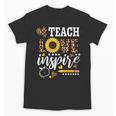 TEACH LOVE INSPIRE Teacher Sunflower Appreciation Unisex T-Shirt, trending gift TEACH LOVE INSPIRE Teacher Sunflower Appreciation Unisex T-Shirt, trending gift