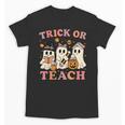 Teacher Halloween Trick Or Teach Cute Ghost Coffee Pumpkins Unisex T-Shirt, trending gift Teacher Halloween Trick Or Teach Cute Ghost Coffee Pumpkins Unisex T-Shirt, trending gift