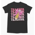 Teacher Pencil Back To School Groovy Pink Teacher First Day Unisex T-Shirt, Groovy Teacher Gifts, trending gift Teacher Pencil Back To School Groovy Pink Teacher First Day Unisex T-Shirt, Groovy Teacher Gifts, trending gift