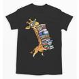 Teacher Shirt Giraffe Holding Books Bookworm Librarian Unisex T-Shirt, trending gift