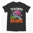 Teachers Love Brains Halloween 2025 Skeleton Costume Unisex T-Shirt, trending gift Teachers Love Brains Halloween 2025 Skeleton Costume Unisex T-Shirt, trending gift