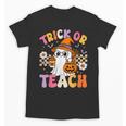 Trick Or Teach Cute Ghost Coffee Pumpkins Halloween Teacher Unisex T-Shirt, trending gift Trick Or Teach Cute Ghost Coffee Pumpkins Halloween Teacher Unisex T-Shirt, trending gift