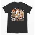 Trick Or Teach Groovy Teacher Halloween Floral Ghost Unisex T-Shirt, Groovy Teacher Gifts, trending gift