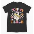 Trick Or Teach Groovy Teacher Halloween Retro Teacher Ghost Unisex T-Shirt, Groovy Teacher Gifts, trending gift Trick Or Teach Groovy Teacher Halloween Retro Teacher Ghost Unisex T-Shirt, Groovy Teacher Gifts, trending gift