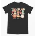 Trick Or Teach Pumpkin Candy Corn Ghost Halloween Teacher Unisex T-Shirt, trending gift Trick Or Teach Pumpkin Candy Corn Ghost Halloween Teacher Unisex T-Shirt, trending gift