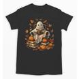 Vintage Ghost Book Reading Pumpkin Gothic Halloween Teachers Men Women Kids Unisex T-Shirt, trending gift