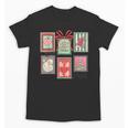 Vintage Preppy Very Merry Teacher Santa Stamps Christmas Unisex T-Shirt, trending gift Vintage Preppy Very Merry Teacher Santa Stamps Christmas Unisex T-Shirt, trending gift