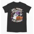 Will Trade Students For Candy Halloween Teacher Unisex T-Shirt, trending gift Will Trade Students For Candy Halloween Teacher Unisex T-Shirt, trending gift
