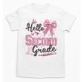 Hello Second Grade First Day Of School Coquette Teacher Girl Unisex T-Shirt, First Grade Teacher Gifts, trending gift Hello Second Grade First Day Of School Coquette Teacher Girl Unisex T-Shirt, First Grade Teacher Gifts, trending gift