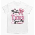 Hello Third Grade First Day Of School Coquette Teacher Girl Unisex T-Shirt, First Grade Teacher Gifts, trending gift