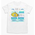 Librarian Teacher Dive Into A Good Book Reading Premium Tri-Blend Unisex T-Shirt, trending gift