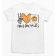 Peace Love Visuals Sped Teacher Pumpkin Skeleton Halloween Unisex T-Shirt, trending gift Peace Love Visuals Sped Teacher Pumpkin Skeleton Halloween Unisex T-Shirt, trending gift
