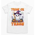 Trick Or Teach Teacher Halloween Ghost Pencil Floral Unisex T-Shirt, trending gift Trick Or Teach Teacher Halloween Ghost Pencil Floral Unisex T-Shirt, trending gift