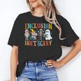 Cute Inclusion Isn't Scary Teacher Skeleton Ghost Halloween Unisex T-Shirt, funny gift Cute Inclusion Isn't Scary Teacher Skeleton Ghost Halloween Unisex T-Shirt, funny gift