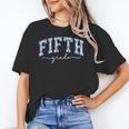 Fifth Grade Coquette Toile Blue Bow Floral Women Teacher Unisex T-Shirt, funny gift Fifth Grade Coquette Toile Blue Bow Floral Women Teacher Unisex T-Shirt, funny gift