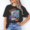 Halloween Skeleton Geography Teacher Pumpkin Bats Classroom Unisex T-Shirt, funny gift