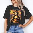Mona Lisa Pumpkin Halloween Art Teacher Witchy Women Kids Unisex T-Shirt, funny gift