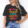 Retro Teach Love Inspire Back To School Teachers Unisex T-Shirt, funny gift Retro Teach Love Inspire Back To School Teachers Unisex T-Shirt, funny gift