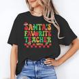 Santas Favorite Teacher Retro Groovy Christmas Xmas Women Unisex T-Shirt, Groovy Teacher Shirts, funny gift