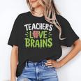 Teachers Love Brains Halloween Teacher Zombie Unisex T-Shirt, funny gift Teachers Love Brains Halloween Teacher Zombie Unisex T-Shirt, funny gift
