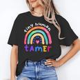 Tiny Human Tamer Watercolor Rainbow Daycare Teacher Unisex T-Shirt, funny gift