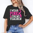 I Wear Pink For My Teacher Breast Cancer Awareness Unisex T-Shirt, funny gift