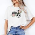 Cut Music Teacher Shirt With a Piano Keys Notes And Flowers Unisex T-Shirt, funny gift Cut Music Teacher Shirt With a Piano Keys Notes And Flowers Unisex T-Shirt, funny gift
