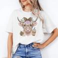 Cute Floral Highland Cow Back To School For Women Teacher Unisex T-Shirt, funny gift Cute Floral Highland Cow Back To School For Women Teacher Unisex T-Shirt, funny gift