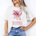 I'm Literally Just a Teacher Pencil Coquette Bow School Unisex T-Shirt, funny gift