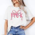Preppy Pre k Back To School Pre-k Teachers Girls Cute Bow Unisex T-Shirt, funny gift