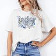 Teacher Blue Chinoiserie Coquette Bow Heart Teacher Life Unisex T-Shirt, funny gift Teacher Blue Chinoiserie Coquette Bow Heart Teacher Life Unisex T-Shirt, funny gift