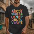 Alphabet A-Z ABC Kids Back To School Pre K Teachers Unisex T-Shirt, funny design Alphabet A-Z ABC Kids Back To School Pre K Teachers Unisex T-Shirt, funny design