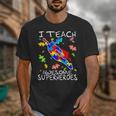 Autism Awareness Teacher I Teach Awesome Superheroes Unisex T-Shirt, funny design
