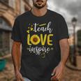 Back To School Teach Love And Inspire Teacher Sunflower Unisex T-Shirt, funny design Back To School Teach Love And Inspire Teacher Sunflower Unisex T-Shirt, funny design