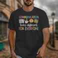 Communication Looks Different Tee Shirt Kids -Adults Teacher Animal Print Small Short Sleeve Classic Fit Crew Neck Polyester 100 Unisex T-Shirt, funny design