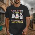 Creepin It Real With Kindergarten Monsters Halloween Teacher Unisex T-Shirt, funny design Creepin It Real With Kindergarten Monsters Halloween Teacher Unisex T-Shirt, funny design