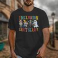 Cute Inclusion Isn't Scary Teacher Skeleton Ghost Halloween Unisex T-Shirt, funny design Cute Inclusion Isn't Scary Teacher Skeleton Ghost Halloween Unisex T-Shirt, funny design