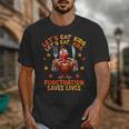 Eat Kids Punctuation Saves Lives Thanksgiving Turkey Teacher Unisex T-Shirt, funny design