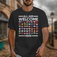 ESL Teacher All Are Welcome Here For Worlds Virtual Teachers Unisex T-Shirt, Esl Teacher Gifts, funny design ESL Teacher All Are Welcome Here For Worlds Virtual Teachers Unisex T-Shirt, Esl Teacher Gifts, funny design