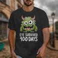 Eye Survived 100 Days Of School Monster Lover Teacher Kids Unisex T-Shirt, funny design