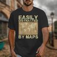 Geography Teacher Easily Distracted By Maps Unisex T-Shirt, funny design
