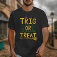 Halloween Math Teacher Trig Or Treat Student School College Unisex T-Shirt, funny design
