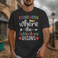 Kindergarten Where The Adventure Begins Shirt Children's Teacher Unisex T-Shirt, funny design Kindergarten Where The Adventure Begins Shirt Children's Teacher Unisex T-Shirt, funny design
