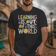 Learning Is Out Of This World Space Teacher Cute Groovy Unisex T-Shirt, Groovy Teacher Gifts, funny design