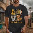 LOVE Pre-K Pumpkin Teacher Student Halloween Costume Unisex T-Shirt, funny design