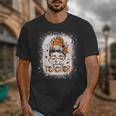 Messy Bun Spooky Teacher Bleached Halloween Teachers Unisex T-Shirt, funny design Messy Bun Spooky Teacher Bleached Halloween Teachers Unisex T-Shirt, funny design